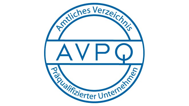 In amtliches Verzeichnis präqualifizierter Unternehmen aufgenommen worden
