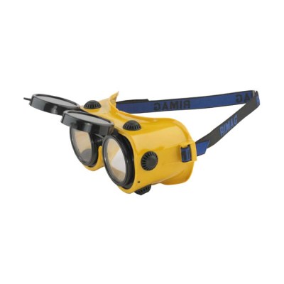 Schraubring-Brille, hochklappbar, grün, DIN 5