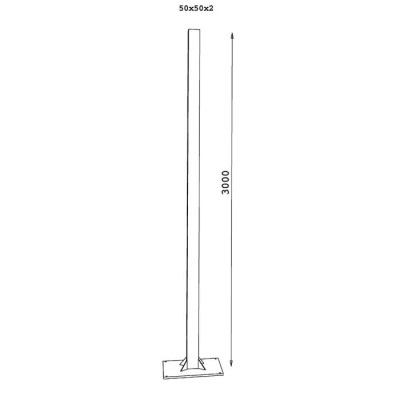 Ständer 3.000 mm h aus Vierkantprofil