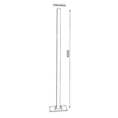Ständer 3.000 mm h aus Vierkantprofil