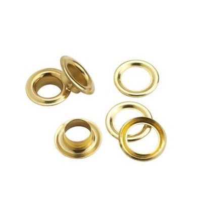 Messing-Ösen, D=10 mm in Vorhang gepreßt